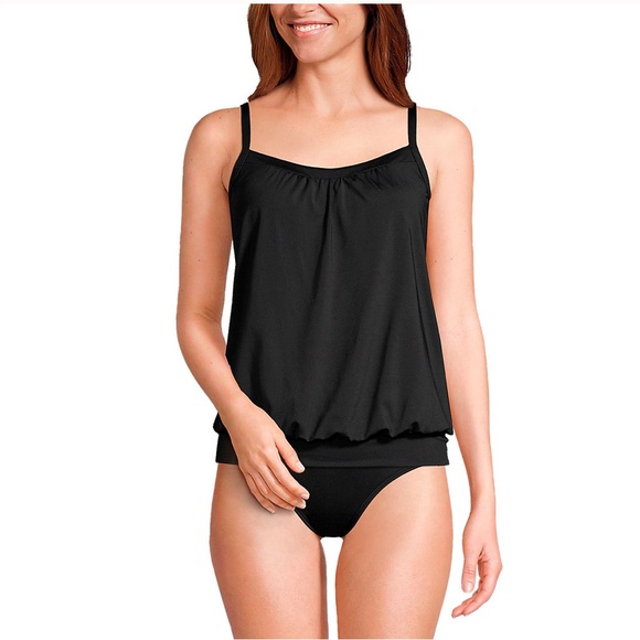 Lands end Tankini  blouson SWIM TOP black - Picture 2 of 7